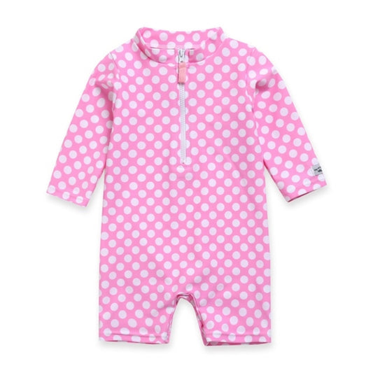 Explanet Baby Swimsuit-Pink Polka Dots