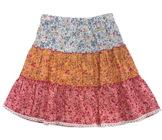 Bela & Nuni Floral Print Layered Skirt