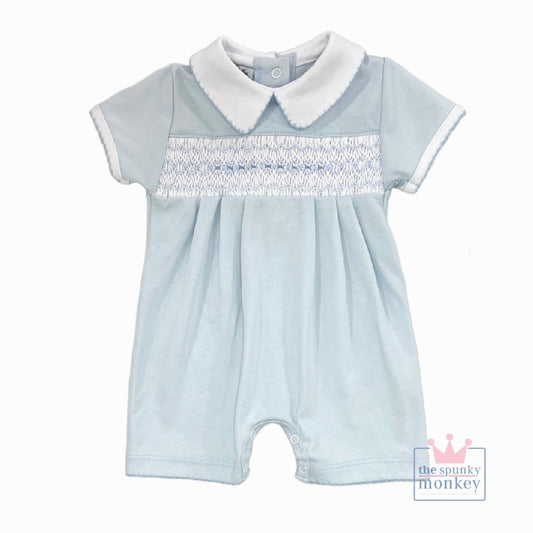 Hailey & Harry Smocked Blue Playsuit
