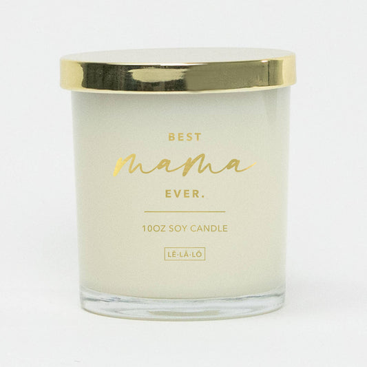 Glass Gold Lidded Candle - Best Mama Ever