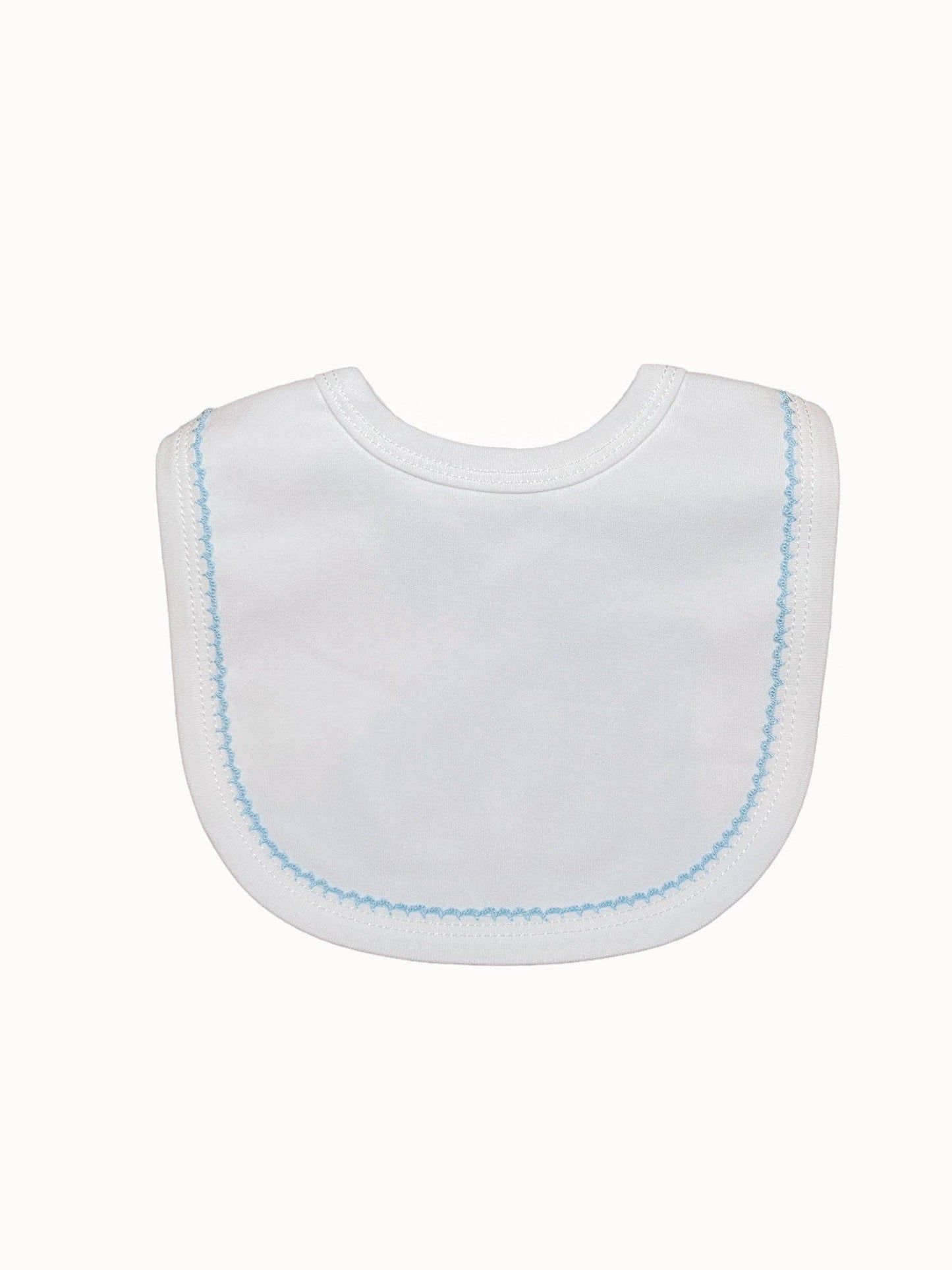 Bibs - Picot Trimmed: White with White trim