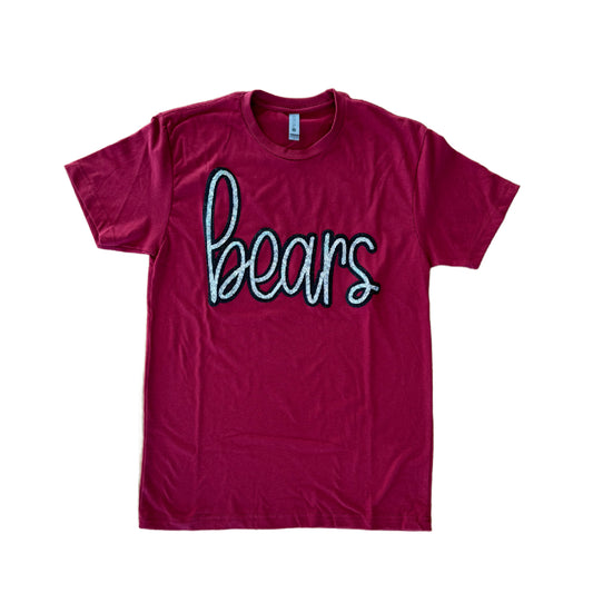 Bears Sequin Script Tee (Adult)