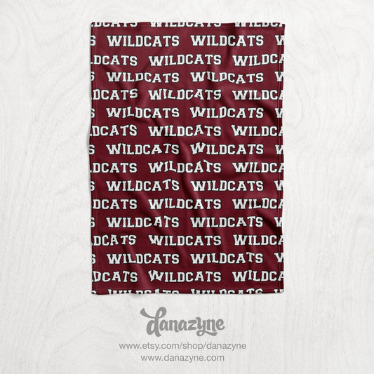 Personalized Sports Repeating Team Name Plush Minky Blanket: 60x80 / Plush Minky / White Back