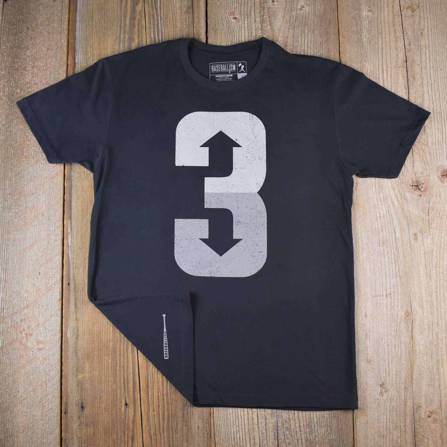 3 Up 3 Down (Black) - Men's Tee: XLarge