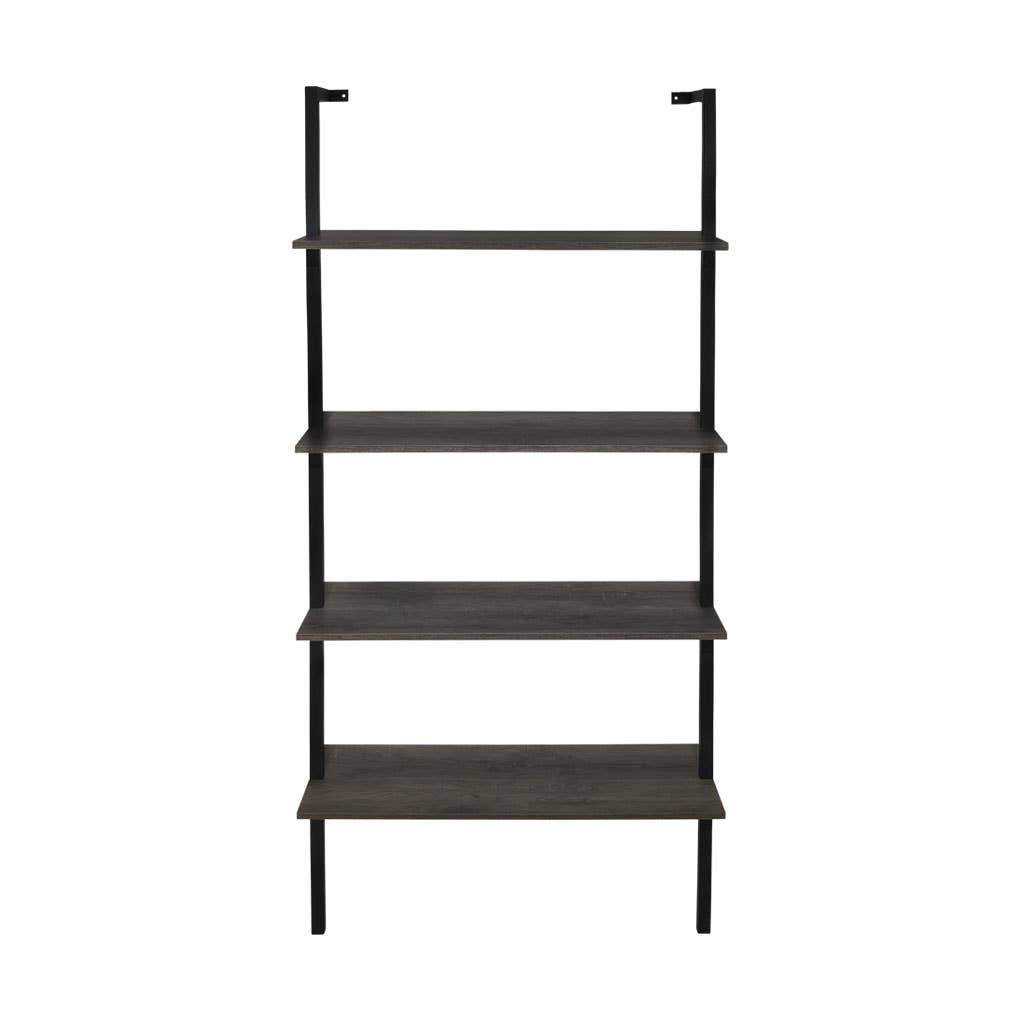 4-Tier Wall Stand Modern Bookcase (Black): Black