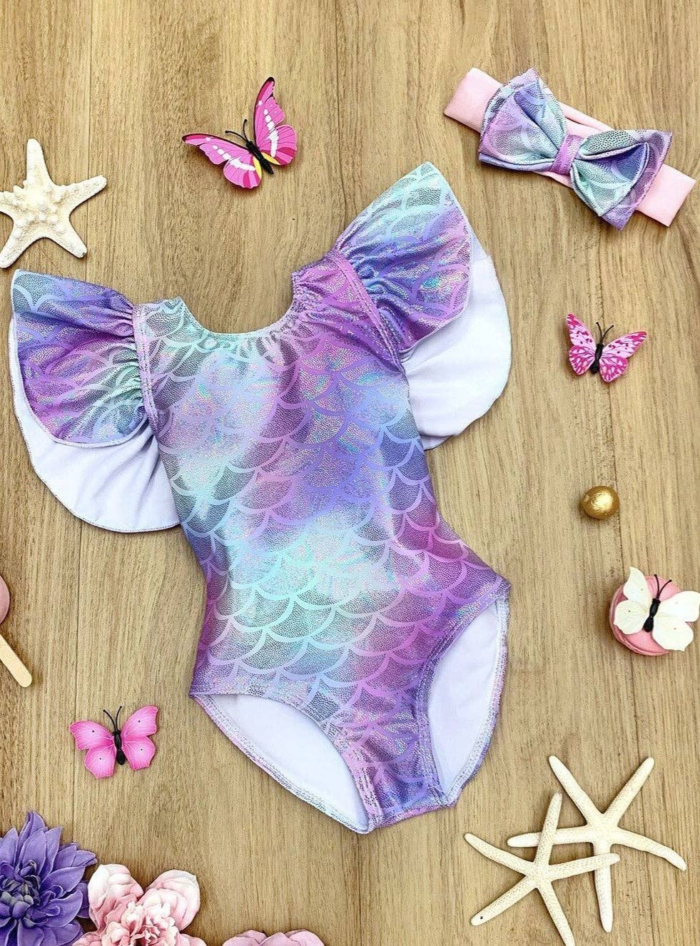 Mer-Mazing One Piece Swimsuit: Rainbow / 2T/3T