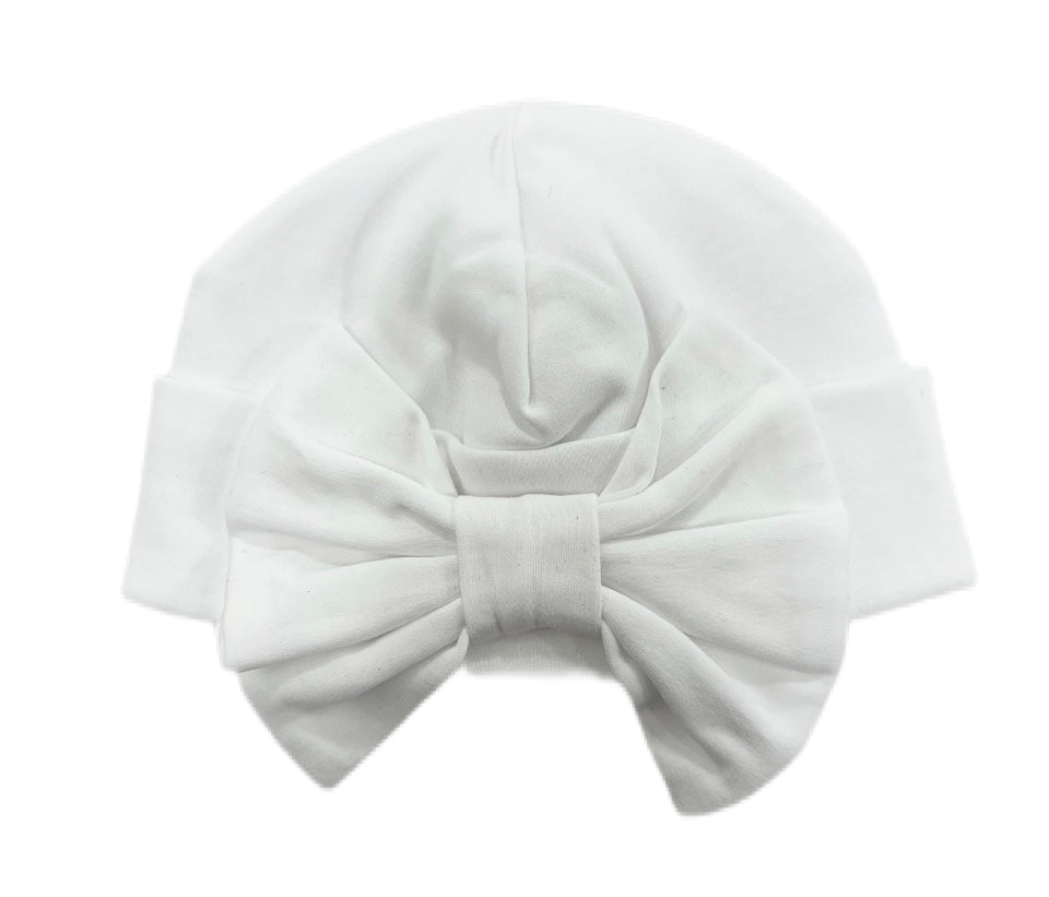 Baby Loren Bow Hat-White
