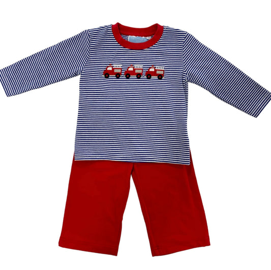 Trotter Street Kids Firetruck Pant Set