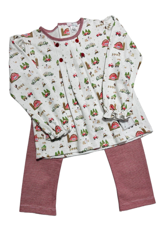 Baby Loren Christmas Farm Pant Set