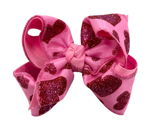Beyond Creations Pink Hearts Hairbow