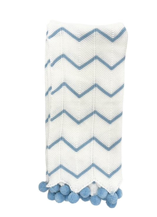 Chevron Stroller Quilt-Blue