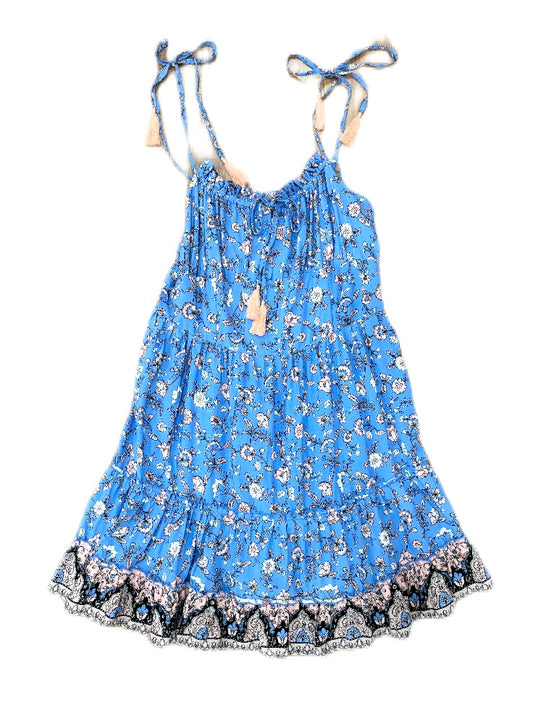 Bela & Nuni Blue with Floral Print Short Dress