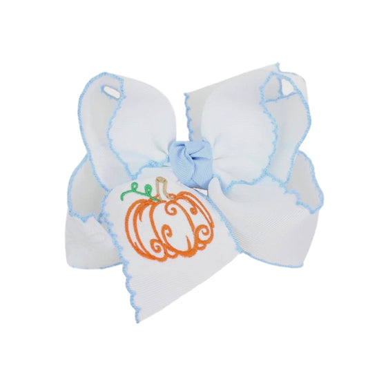 Beyond Creations Embroidered Pumpkin Bow