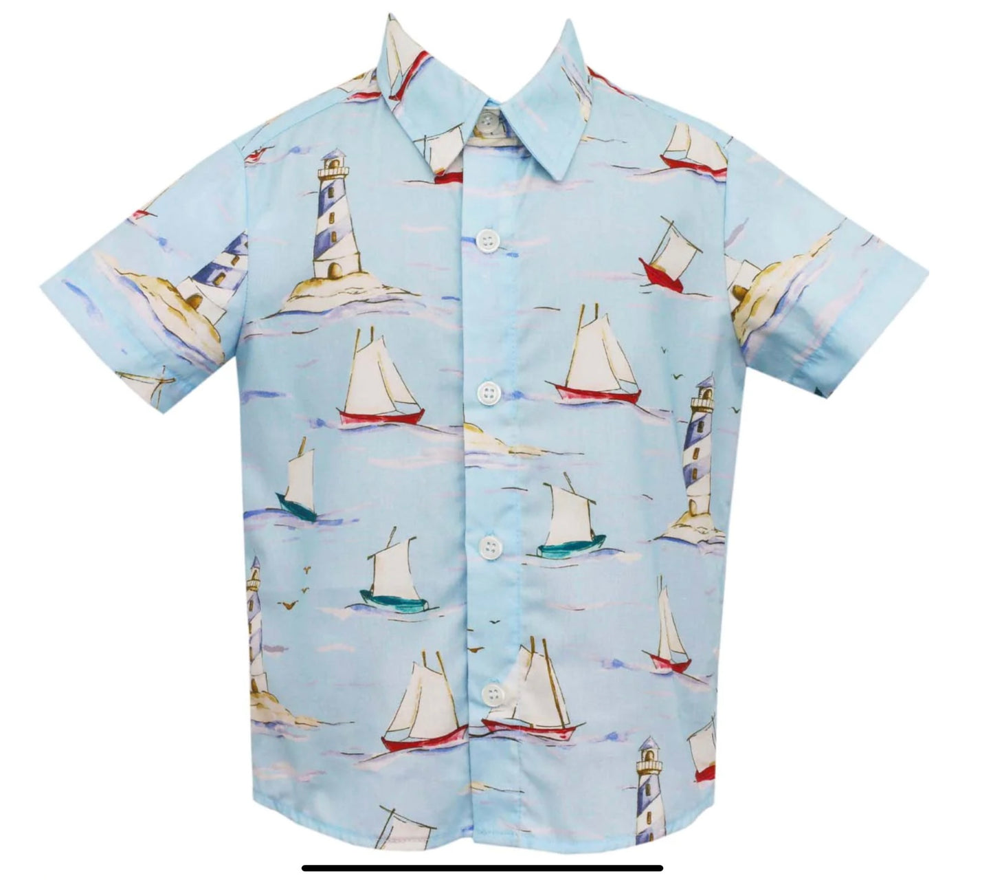 Boys Button Down Sailboat