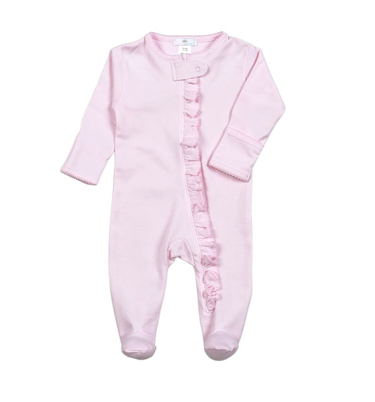 Baby Loren Pink Zipper Pima Footie