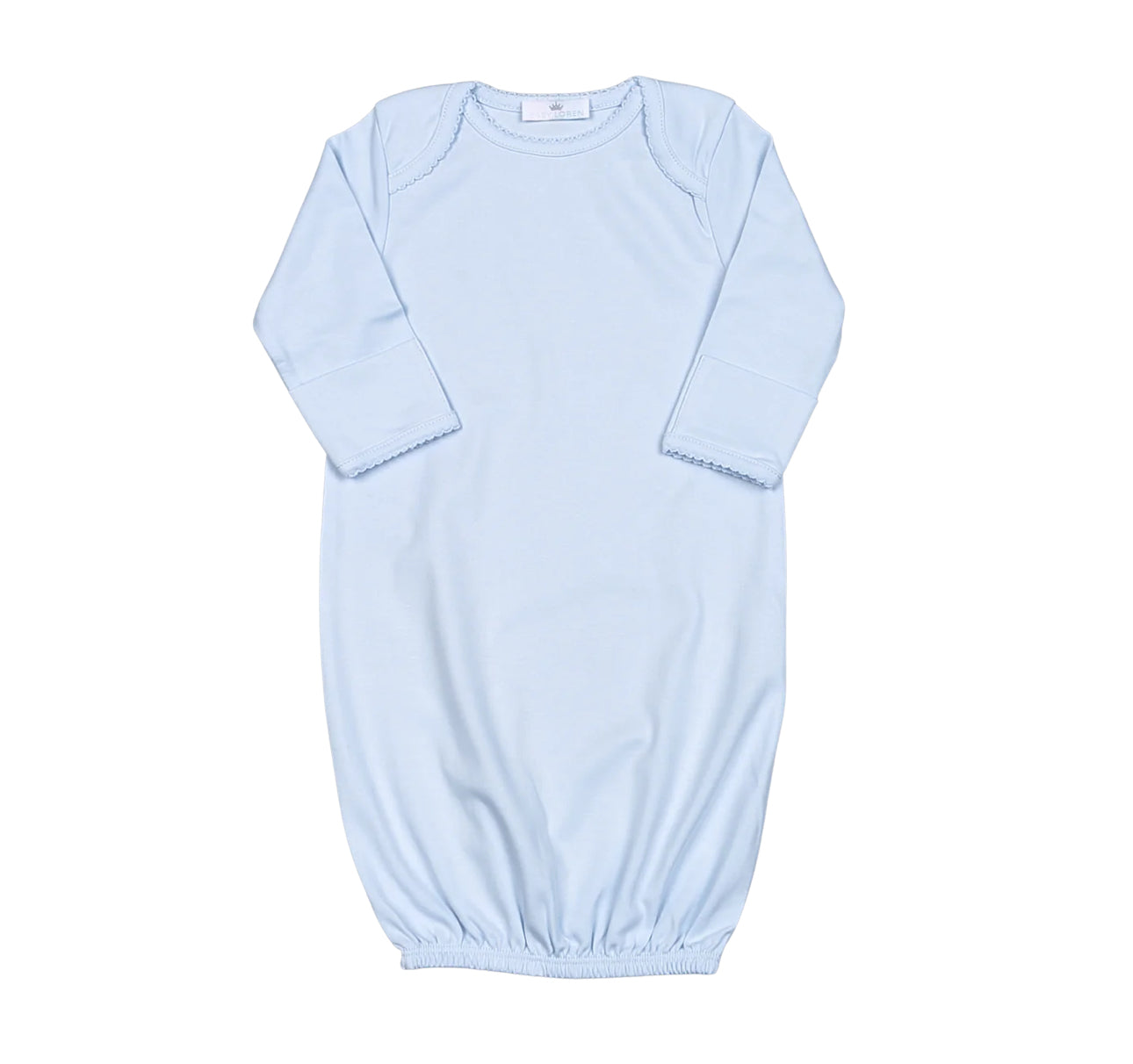 Baby Loren Blue Pima Gown Envelope Colar