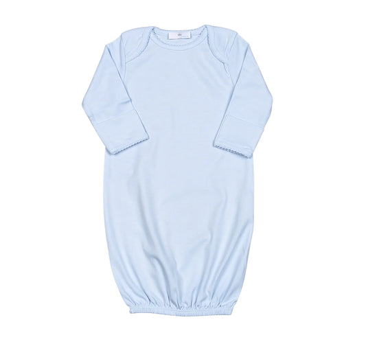 Baby Loren Blue Pima Gown Envelope Colar