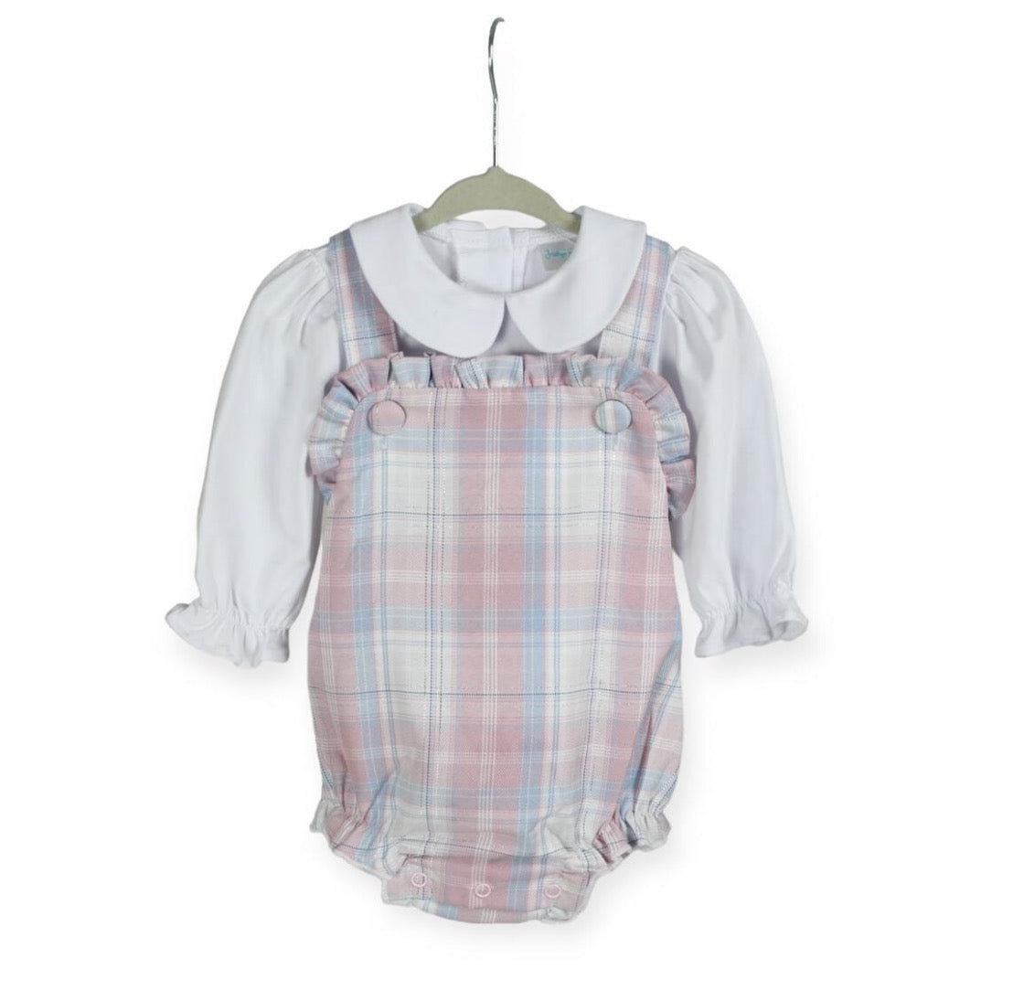 Jumping Jolly Plaid Bow Girl Bubble Set