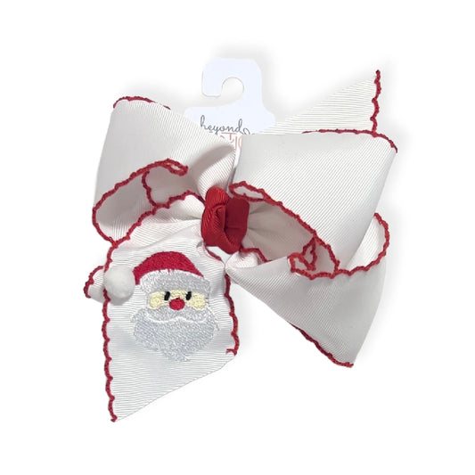 Beyond Creations Santa Embroidery Bow