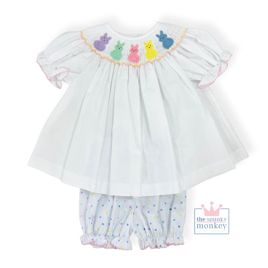 Emma Smocked Peep BloomerSet