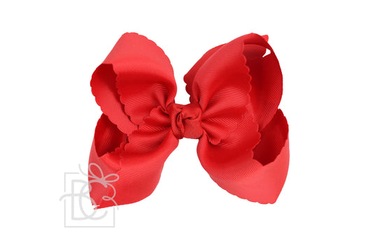 Beyond Creations Red Scalloped Edge Hairbow