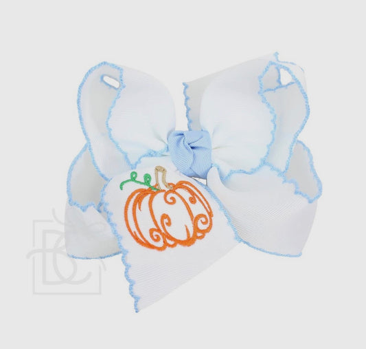 Beyond Creations Embroidered Pumpkin Bow