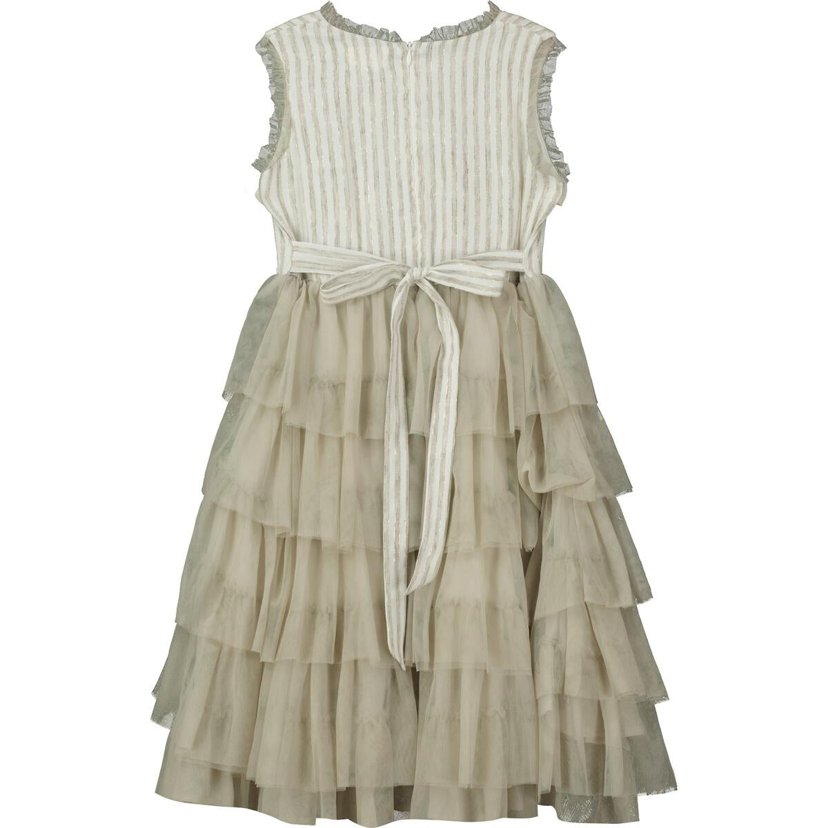 Paris Tulle Midi Striped Dress