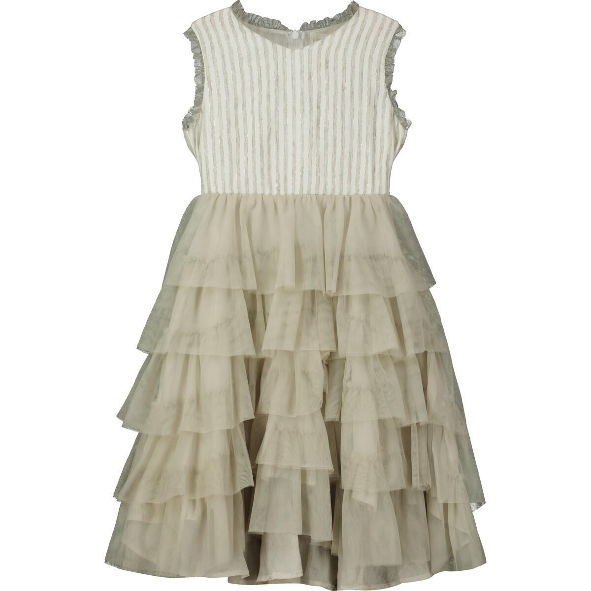 Paris Tulle Midi Striped Dress