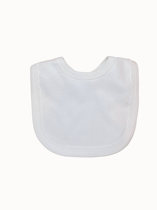 Bibs - Picot Trimmed: White with White trim