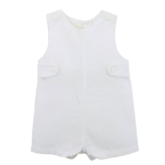 Monogram-able Sunsuit with Side Tabs: 9 Month / White