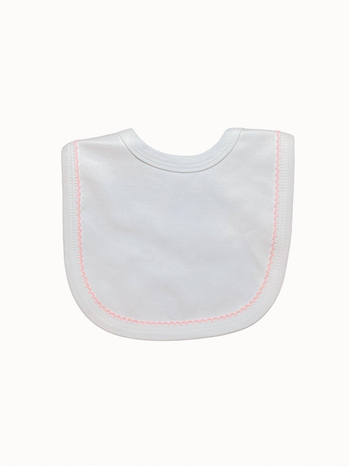 Bibs - Picot Trimmed: White with White trim