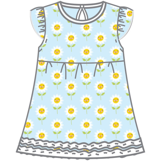 Magnolia Baby Daisy Smiles Flutter Sleeve Dress