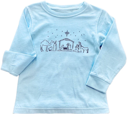 Mustard & Ketchup Light Blue Nativity T-Shirt